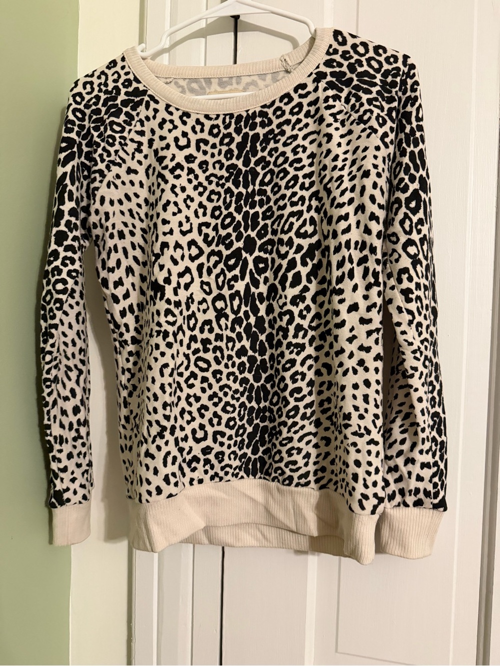 White Leopard Print Shirt Small